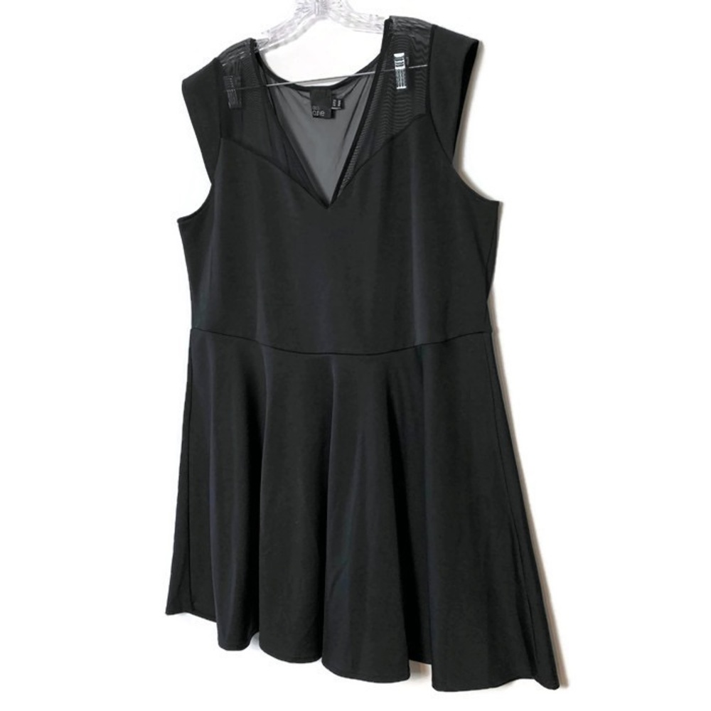 ASOS CURVE | black mini dress with sheer c…